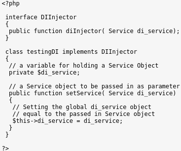 PHP Dependency Injection class